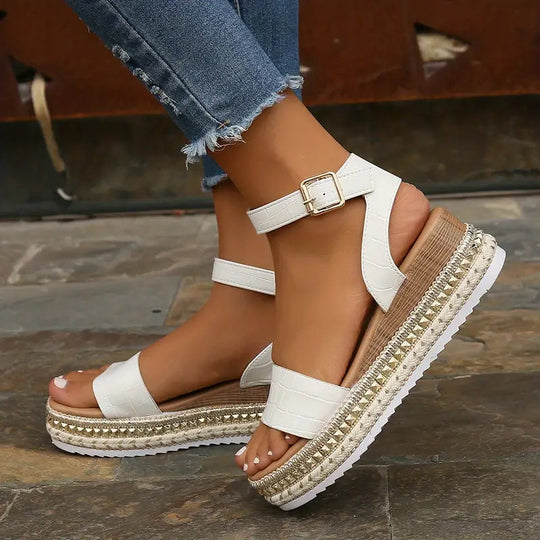women platform sandals in black for summer outings 0