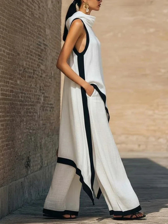 Mildred  - 2-Piece Linen wide Leg Trouser Set 