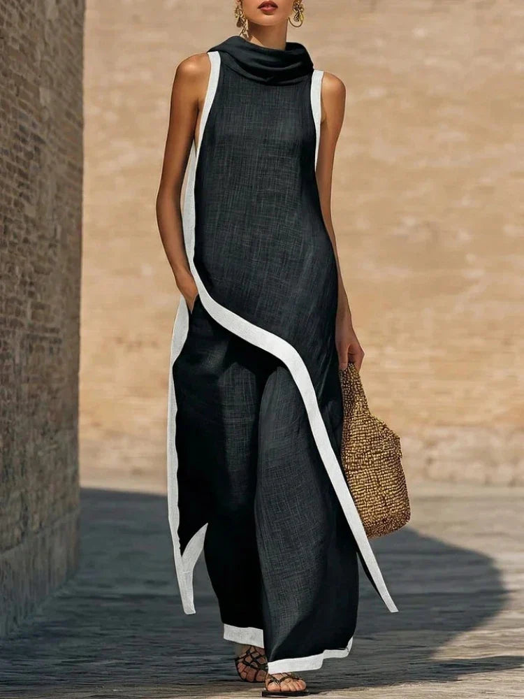Mildred  - 2-Piece Linen wide Leg Trouser Set 