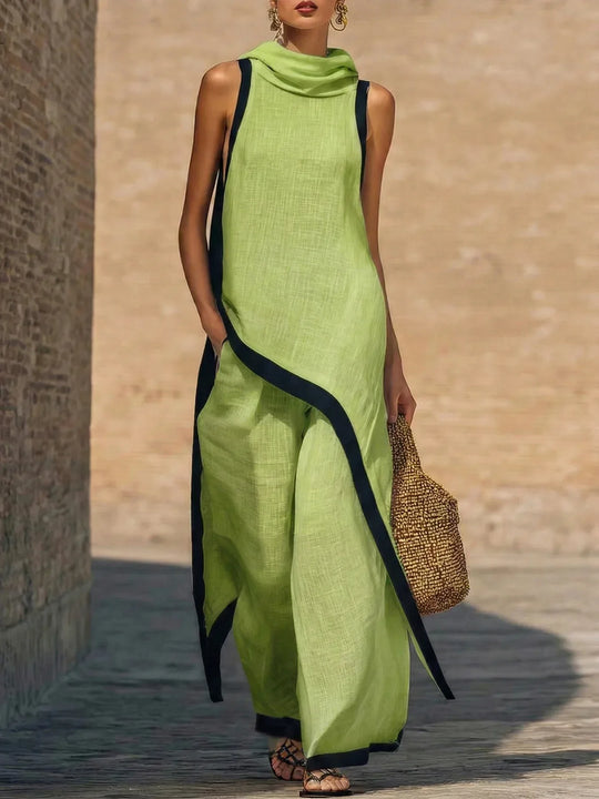 Mildred  - 2-Piece Linen wide Leg Trouser Set 