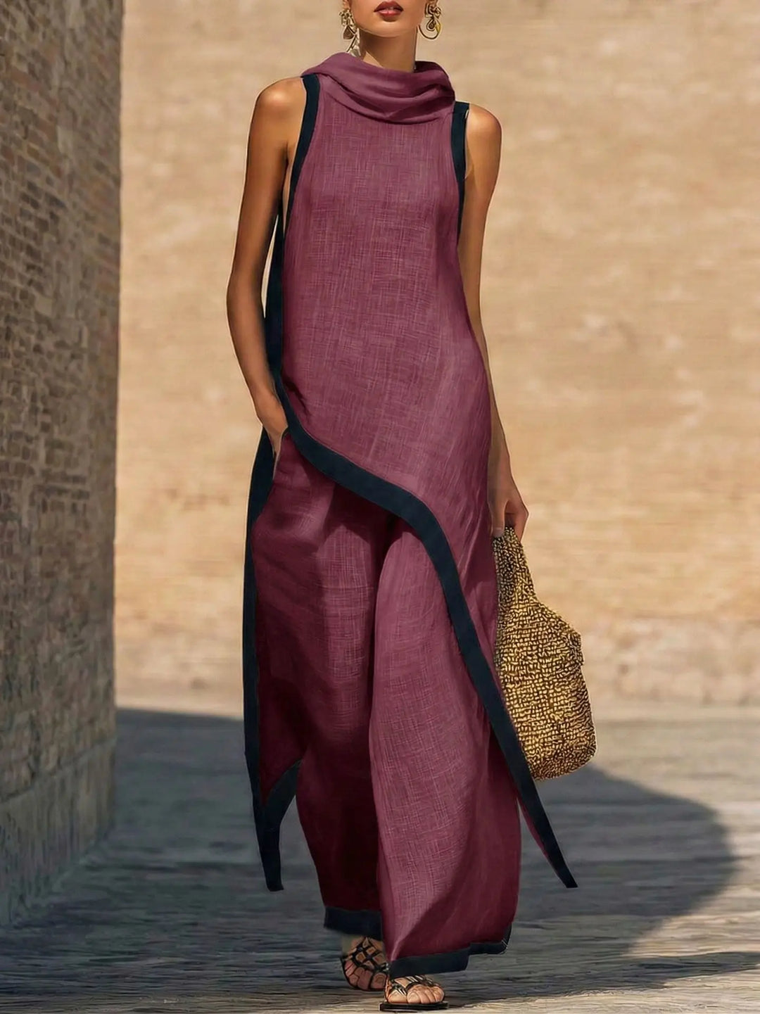 Mildred  - 2-Piece Linen wide Leg Trouser Set 