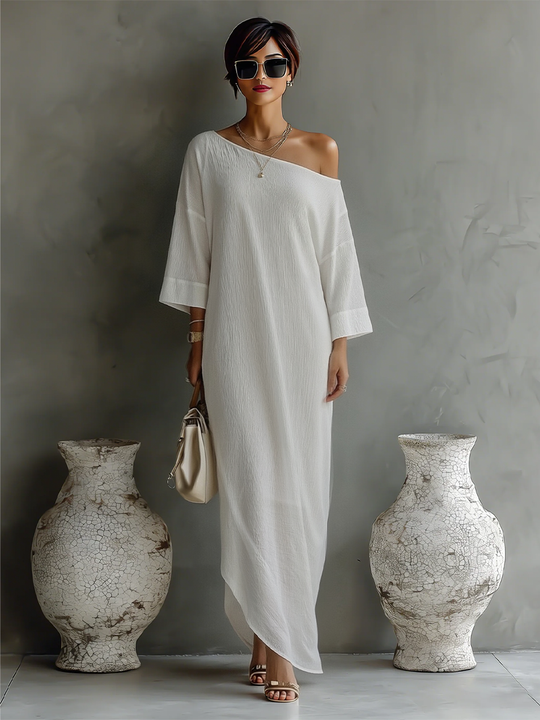 Molly  - Asymmetric Flowing Maxi Dress Formal Evening Wear