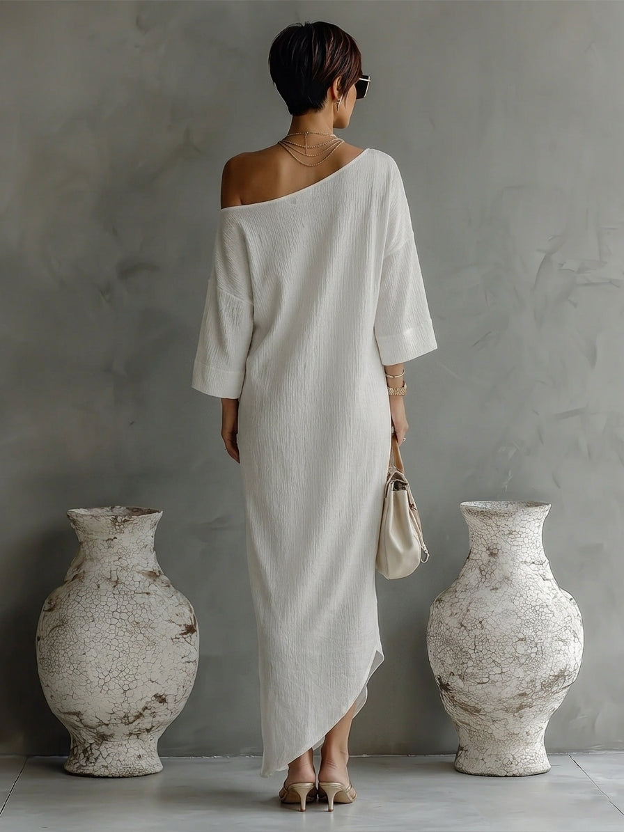Molly  - Asymmetric Flowing Maxi Dress Formal Evening Wear