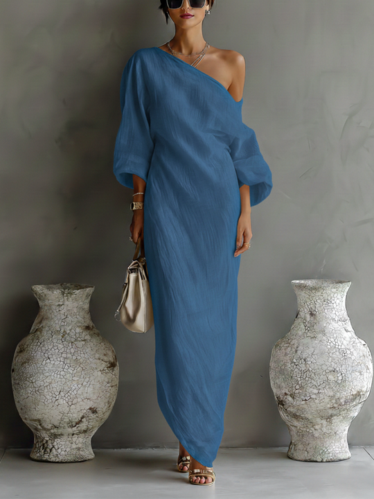 Molly  - Asymmetric Flowing Maxi Dress Formal Evening Wear