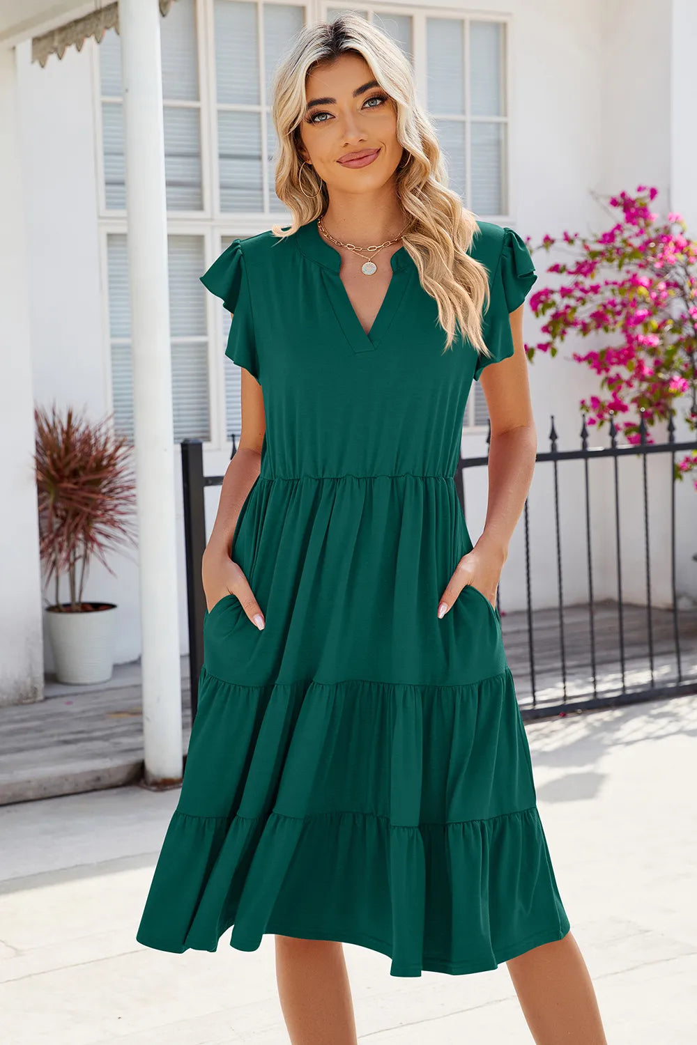 women cotton dress in blue for summer outings 0