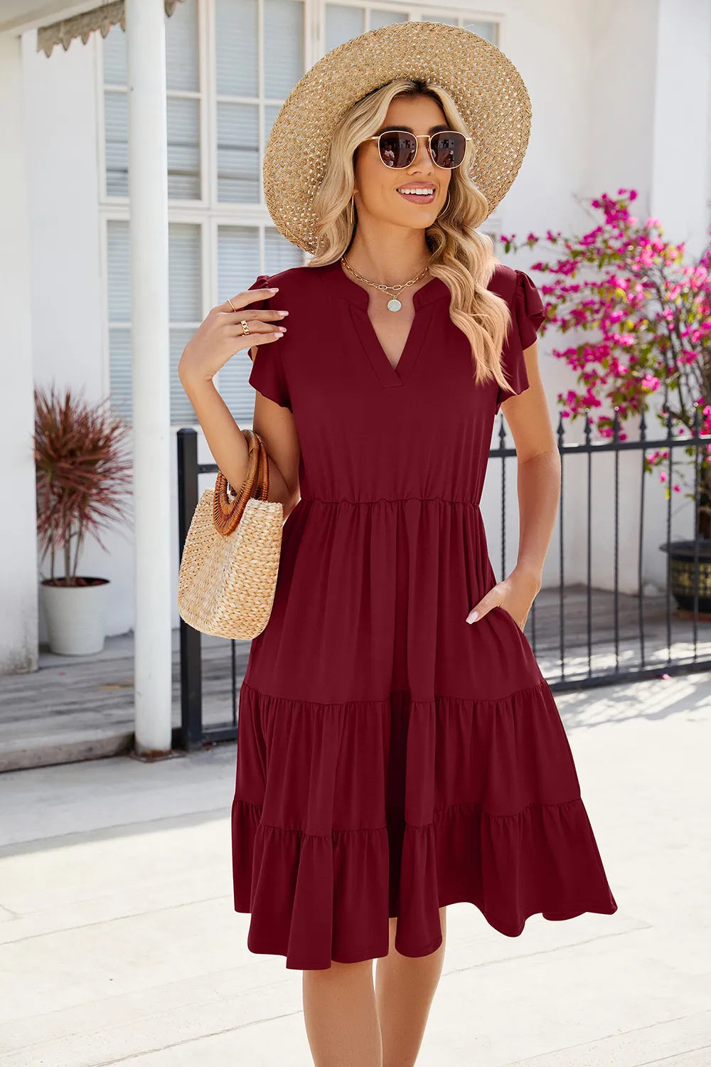 women cotton dress in blue for summer outings 11