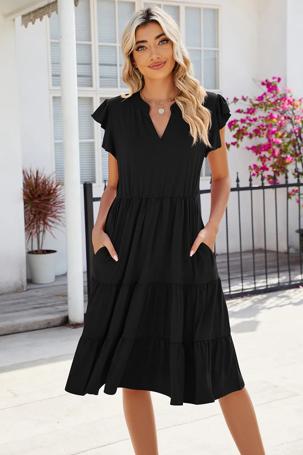 women cotton dress in blue for summer outings 8