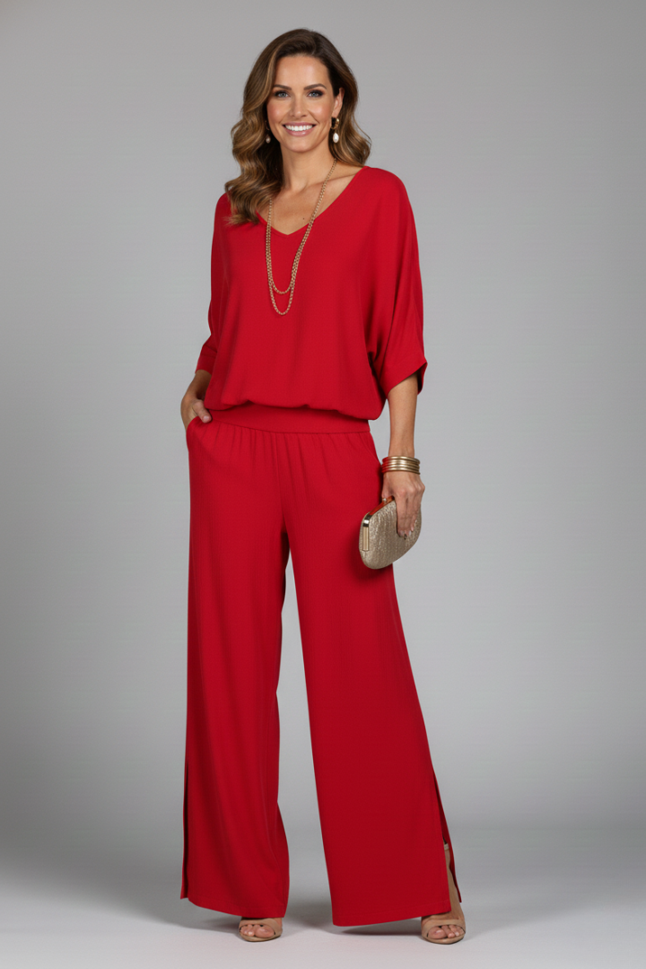 Nina  - Two-Piece Wide-Leg Trouser Set Casual Daytime Outings