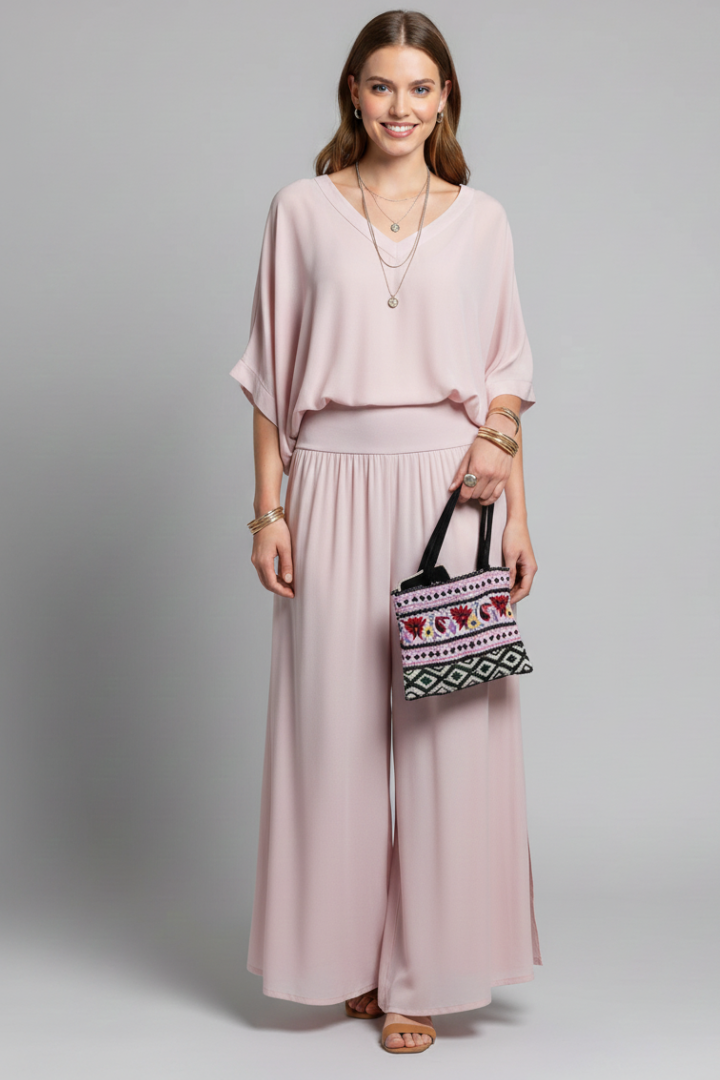 Nina  - Two-Piece Wide-Leg Trouser Set Casual Daytime Outings