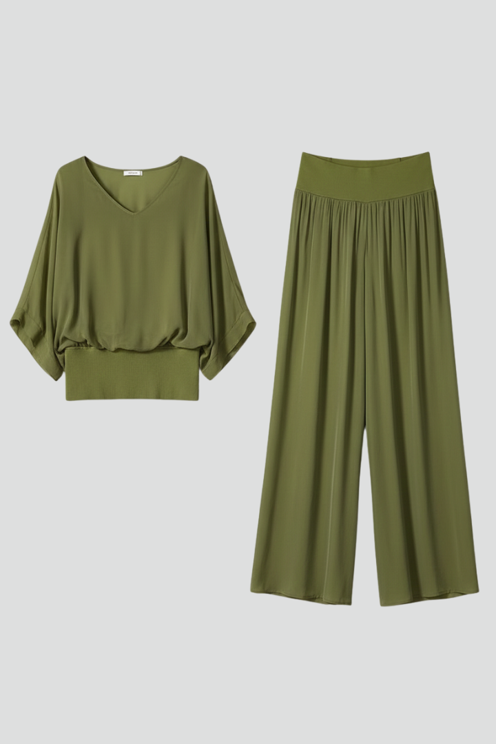 Nina  - Two-Piece Wide-Leg Trouser Set Casual Daytime Outings