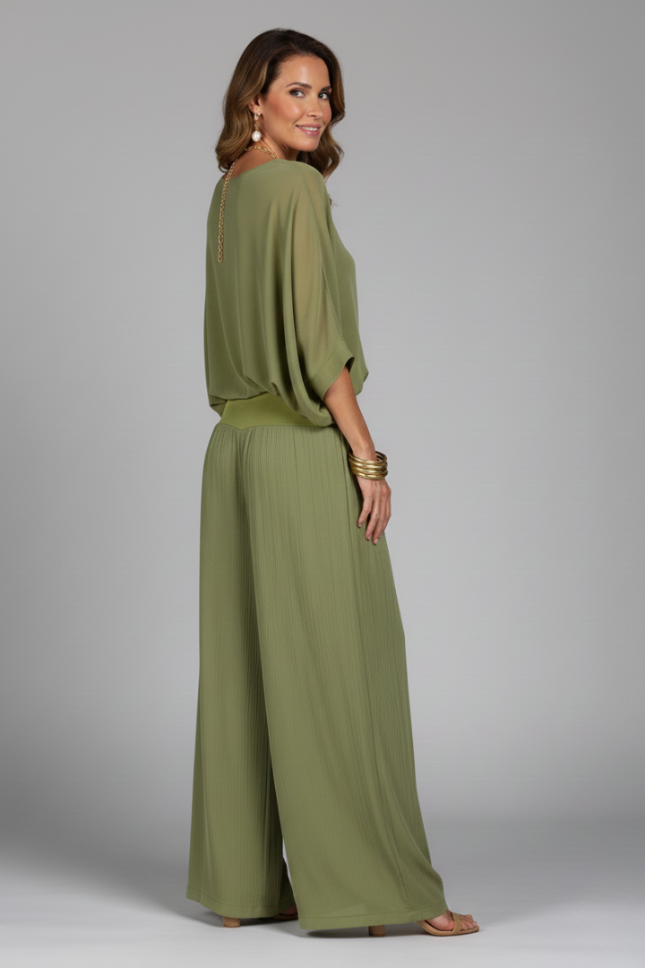 Nina  - Two-Piece Wide-Leg Trouser Set Casual Daytime Outings