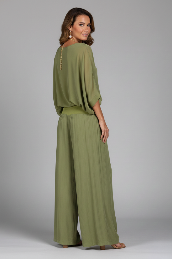 Nina  - Two-Piece Wide-Leg Trouser Set Casual Daytime Outings