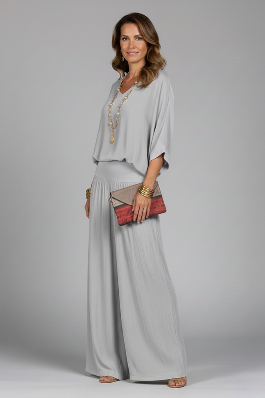 Nina  - Two-Piece Wide-Leg Trouser Set Casual Daytime Outings
