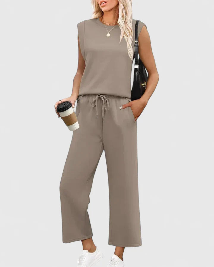 women cotton two-piece set in blue for summer outings 6