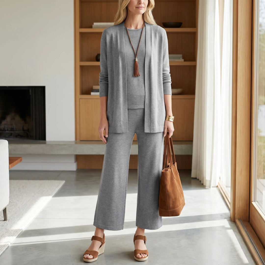Rebecca  - 3-Piece wide-leg Pants And Cardigan Set