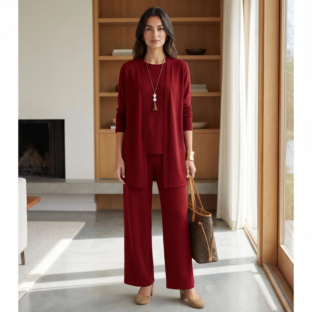 Rebecca  - 3-Piece wide-leg Pants And Cardigan Set