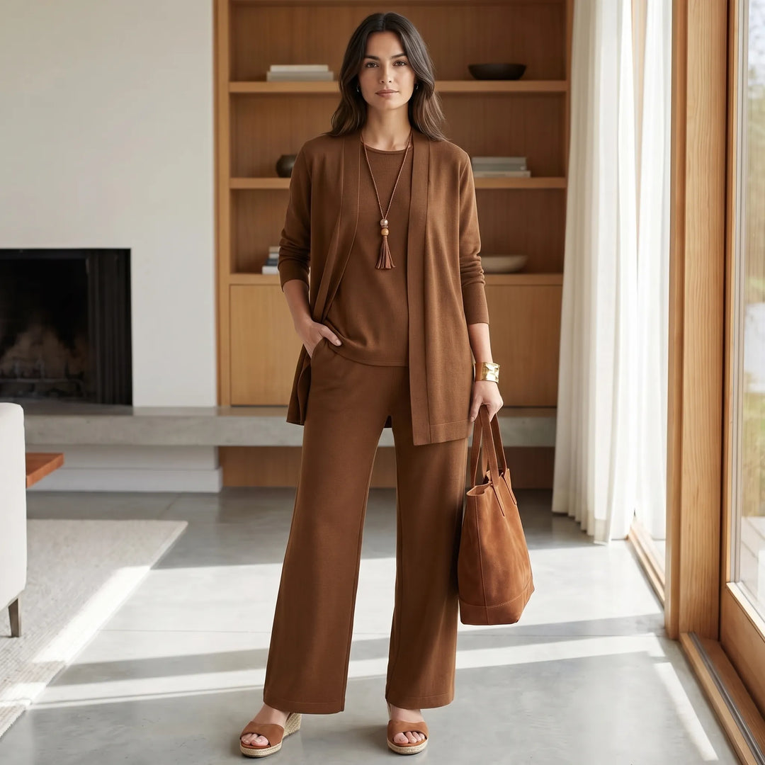Rebecca  - 3-Piece wide-leg Pants And Cardigan Set