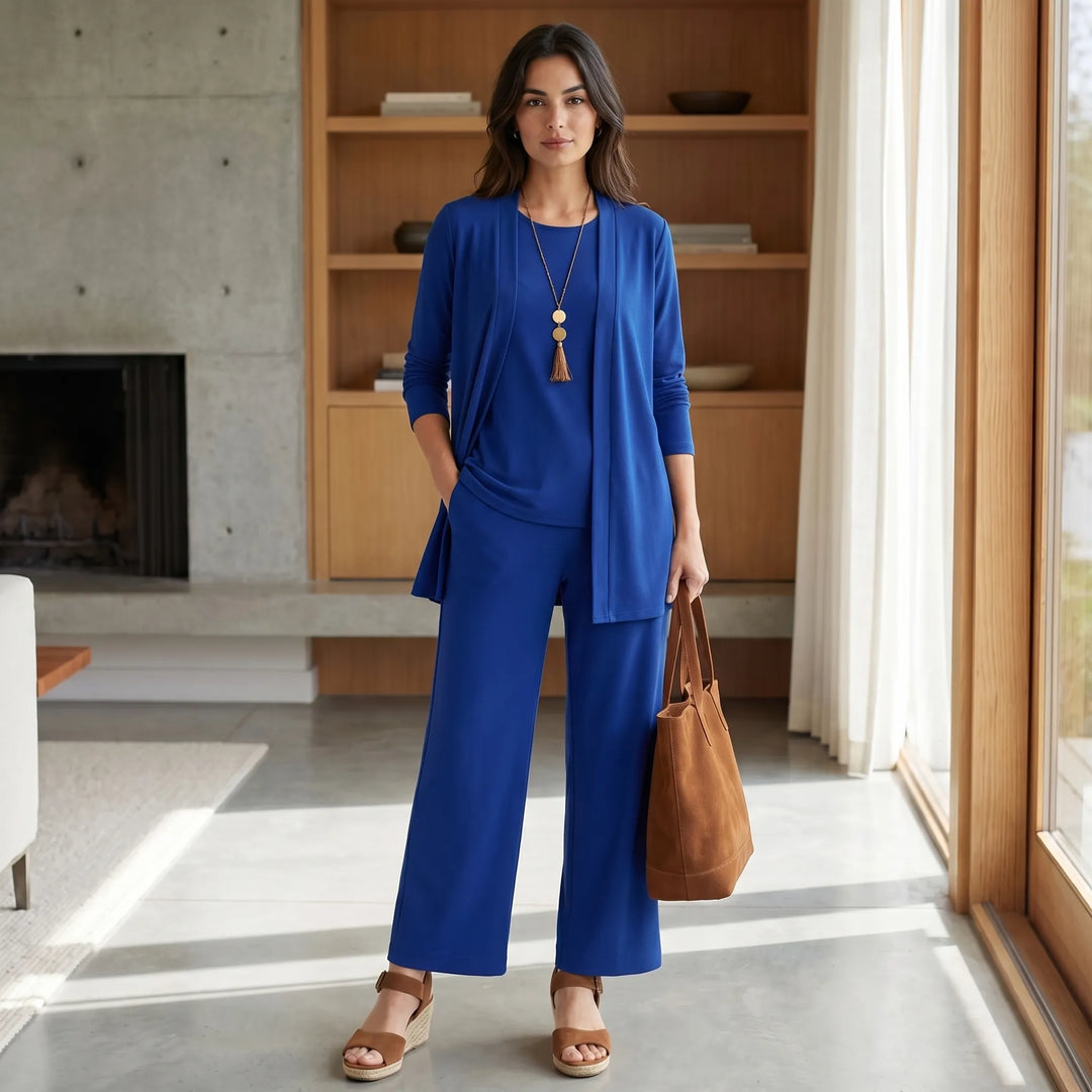 Rebecca  - 3-Piece wide-leg Pants And Cardigan Set