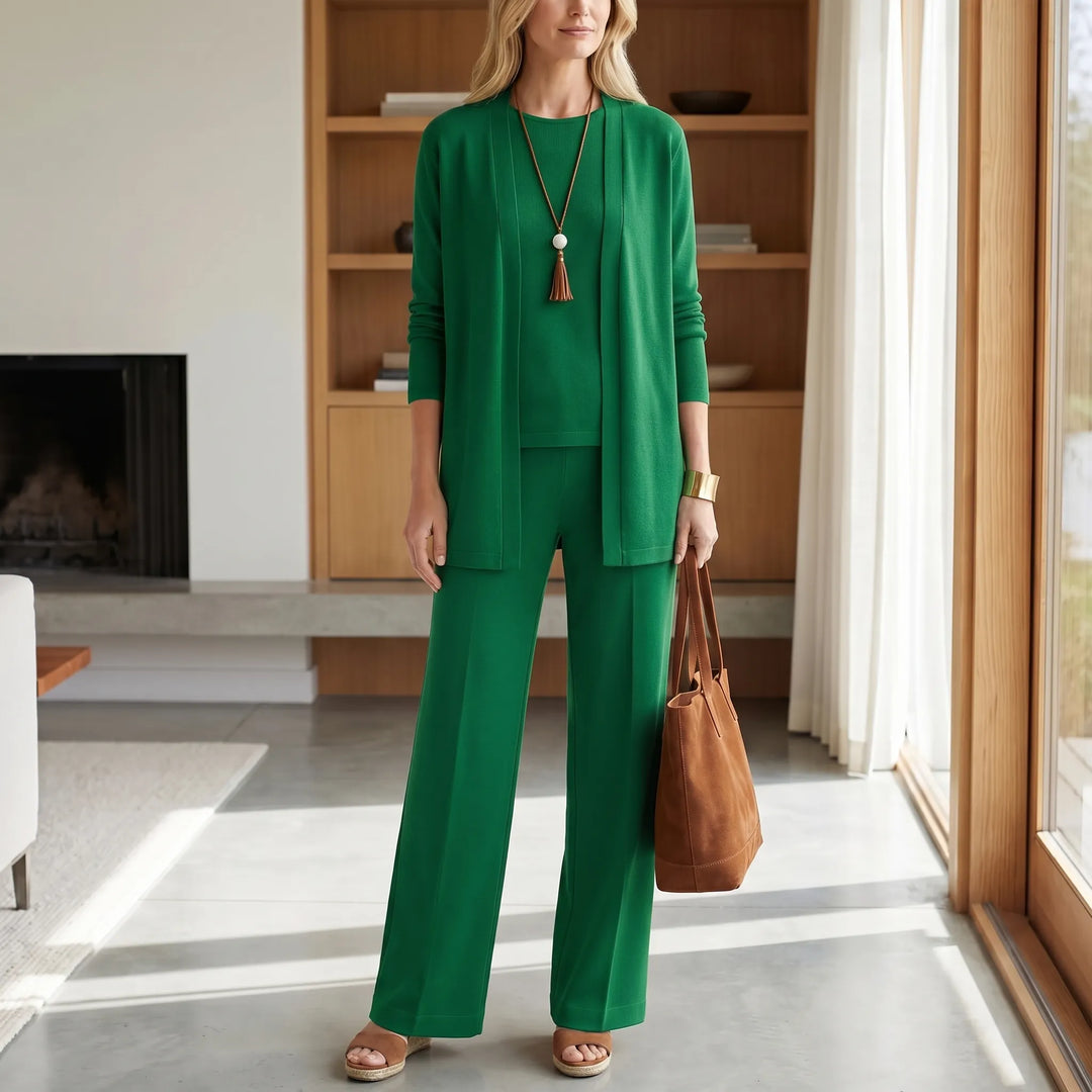 Rebecca  - 3-Piece wide-leg Pants And Cardigan Set