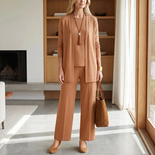 Rebecca  - 3-Piece wide-leg Pants And Cardigan Set