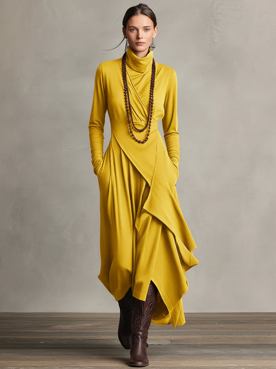 Rhonda  - Asymmetric Draped Maxi Dress Casual Weekend Outings