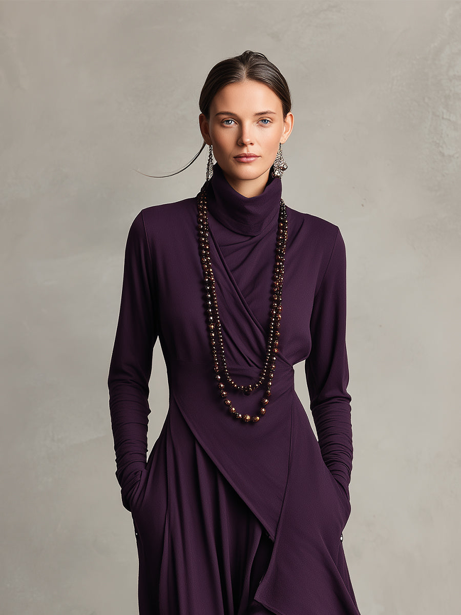 Rhonda  - Asymmetric Draped Maxi Dress Casual Weekend Outings