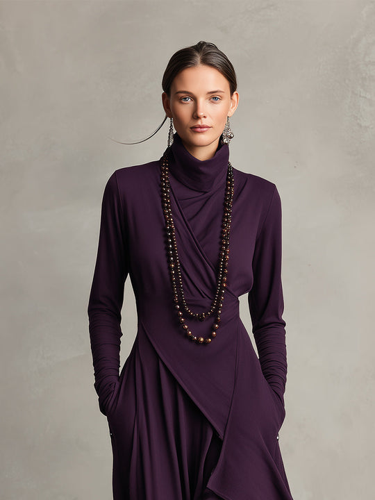 Rhonda  - Asymmetric Draped Maxi Dress Casual Weekend Outings