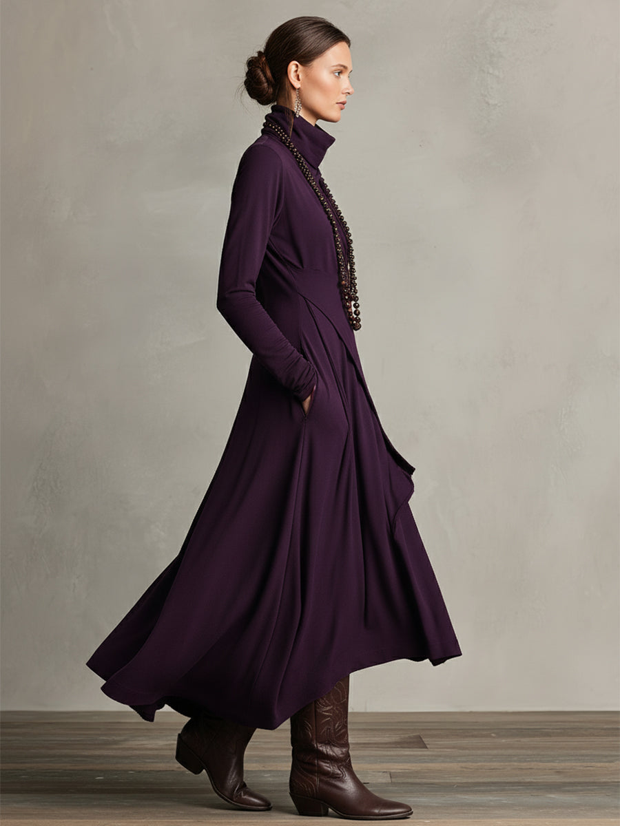 Rhonda  - Asymmetric Draped Maxi Dress Casual Weekend Outings