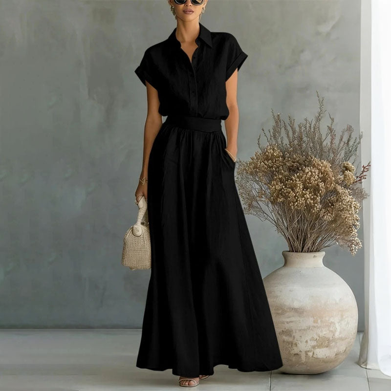 Rochelle  - Matching Linen Wide Leg Pant Set 
