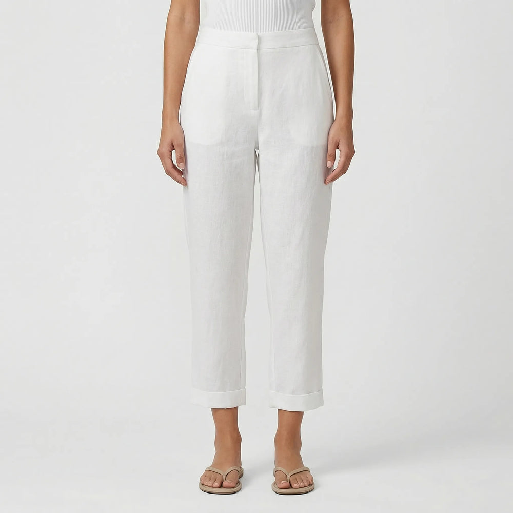 Rosalie  - Relaxed Straight-Leg Cropped Trousers