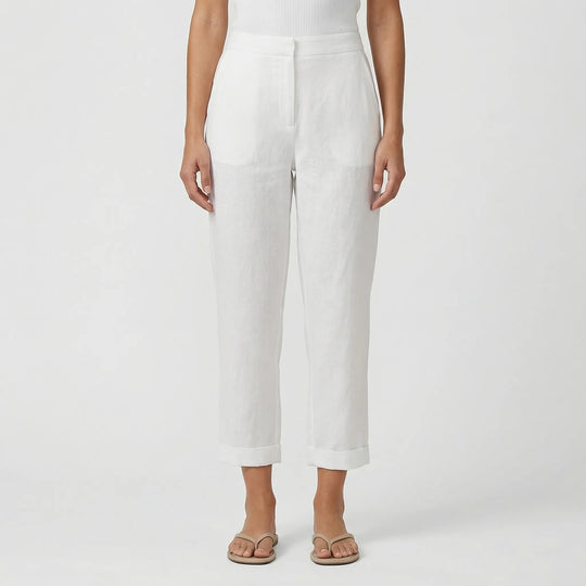 Rosalie  - Relaxed Straight-Leg Cropped Trousers