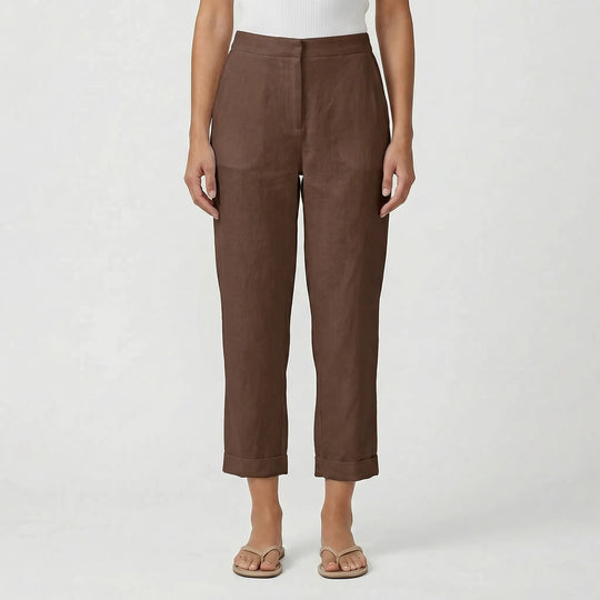 Rosalie  - Relaxed Straight-Leg Cropped Trousers
