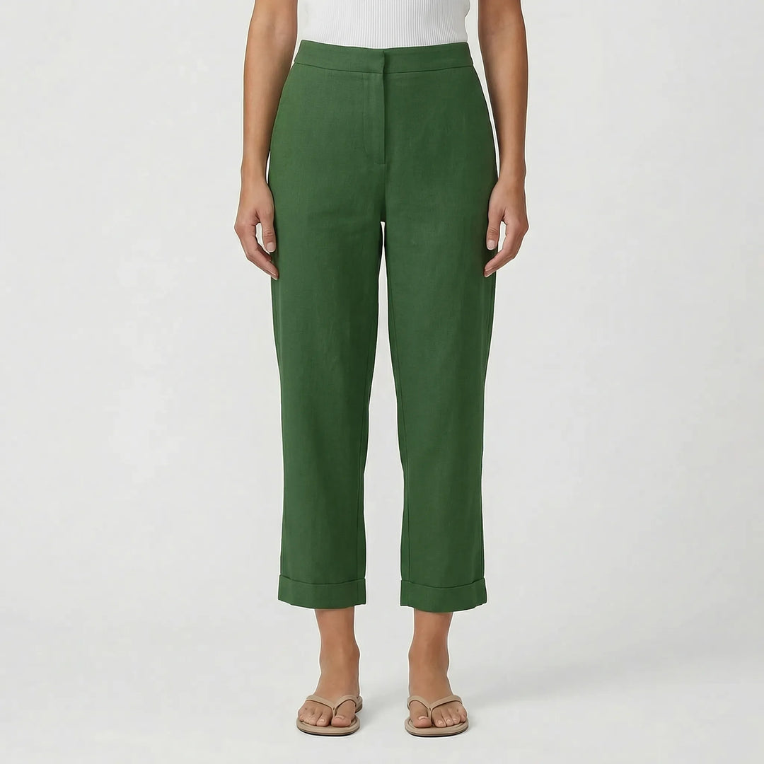 Rosalie  - Relaxed Straight-Leg Cropped Trousers