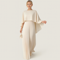 Denara - Maxi Dress with Batwing Sleeves and Defined Waist
