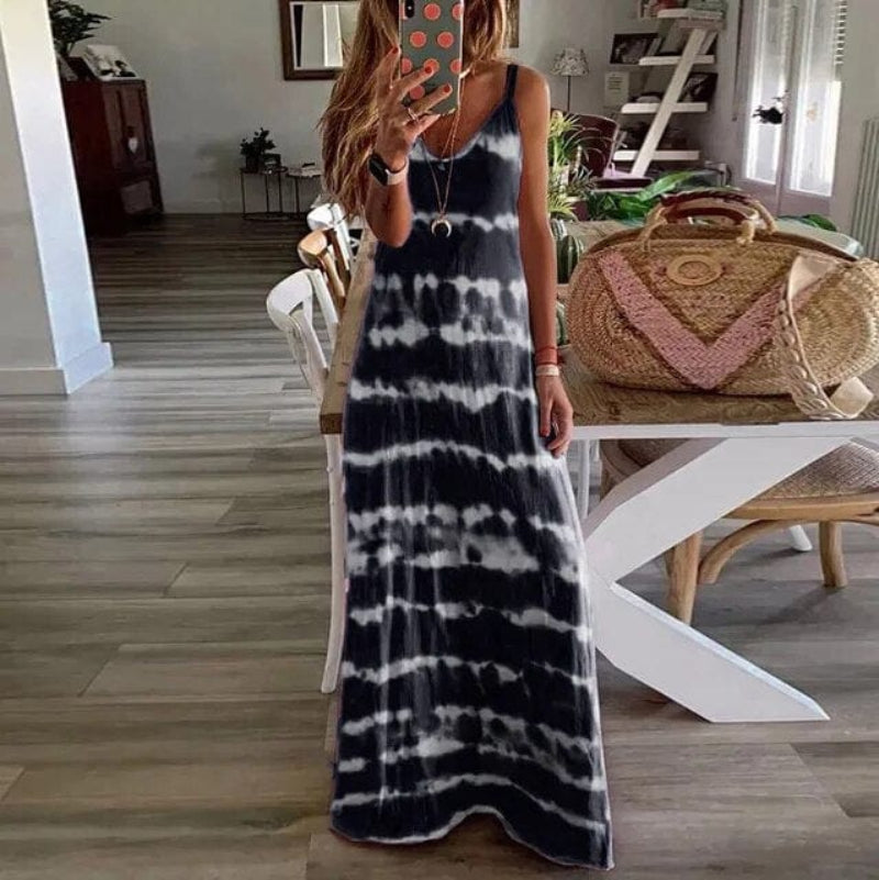 women maxi dress in color block for summer 0