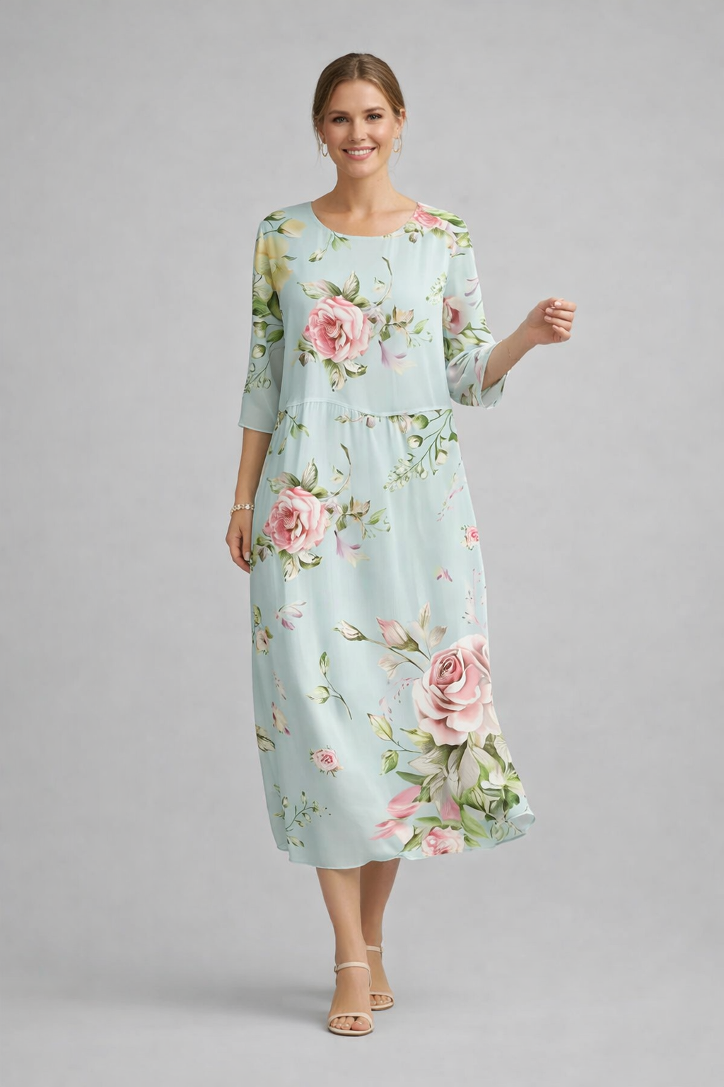 Shelia  - Floral Print Midi Dress