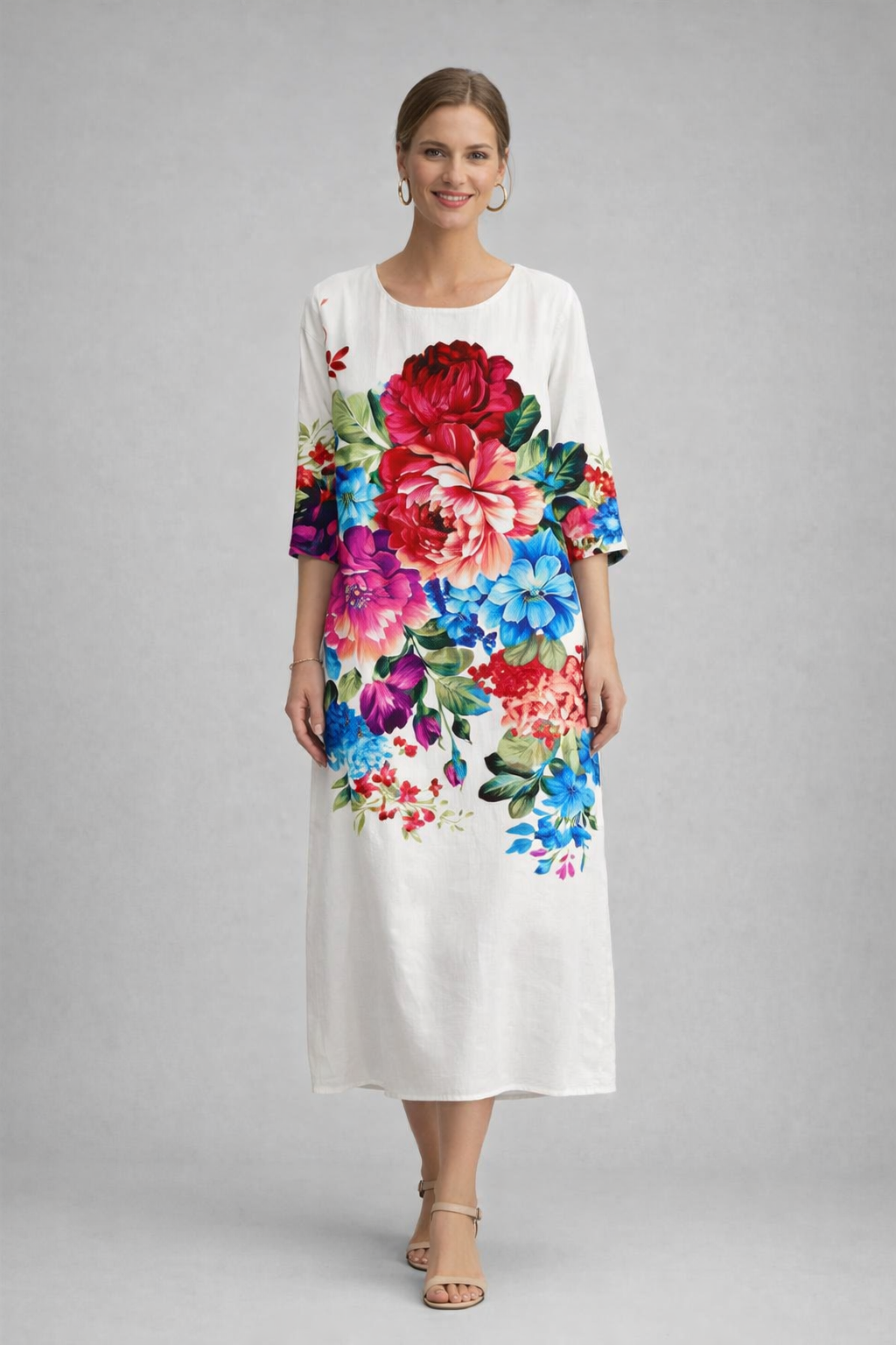 Shelia  - Floral Print Midi Dress