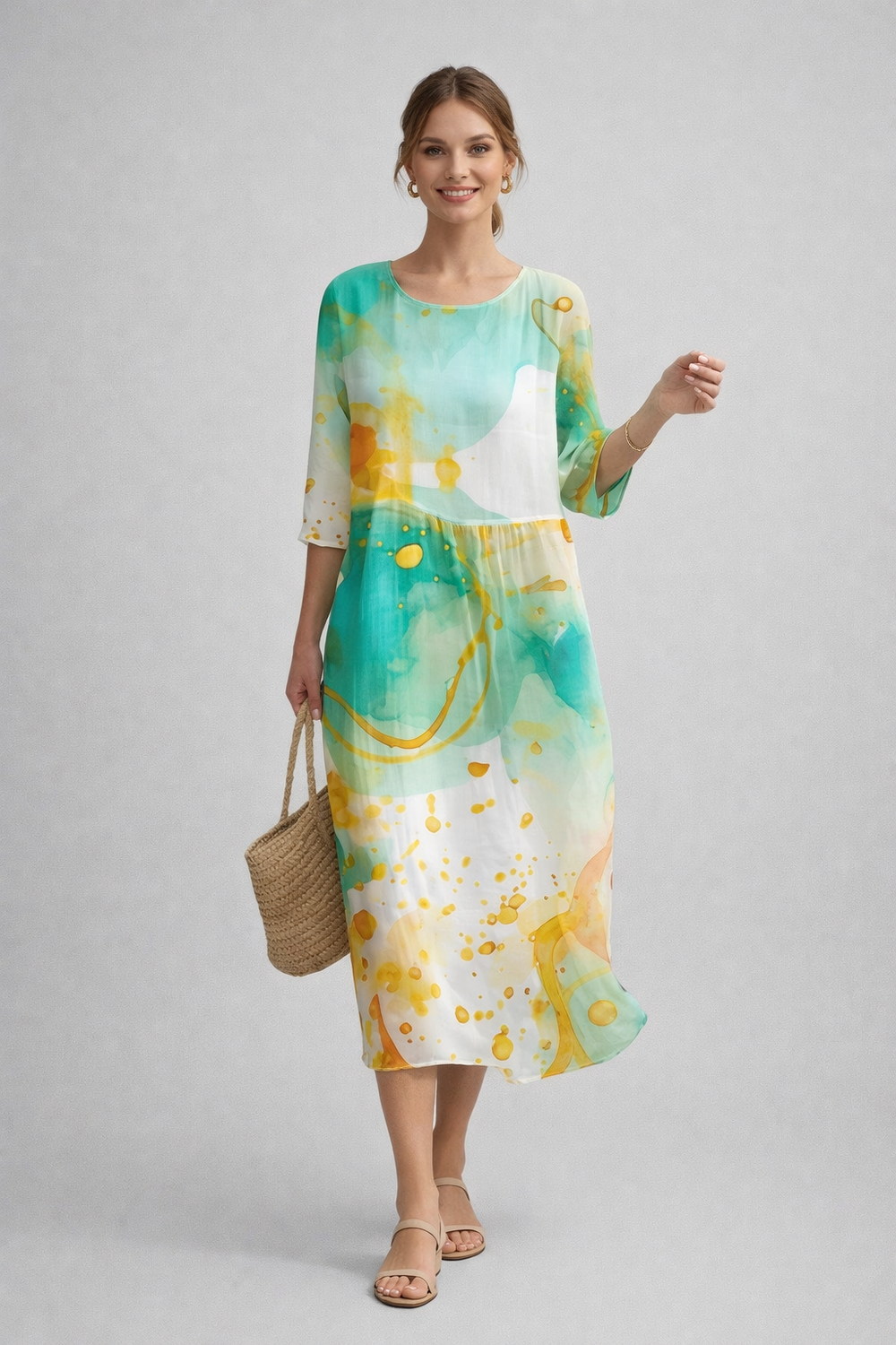 Shelia  - Floral Print Midi Dress