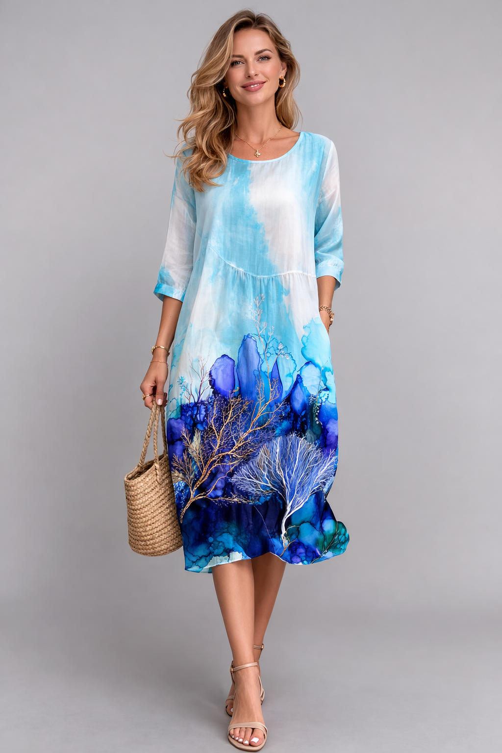 Shelia  - Floral Print Midi Dress