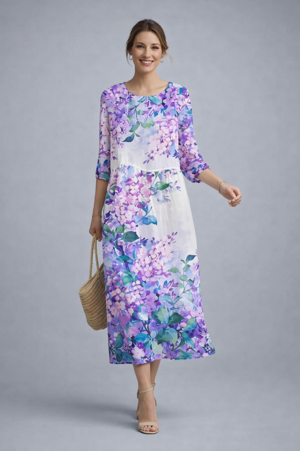 Shelia  - Floral Print Midi Dress