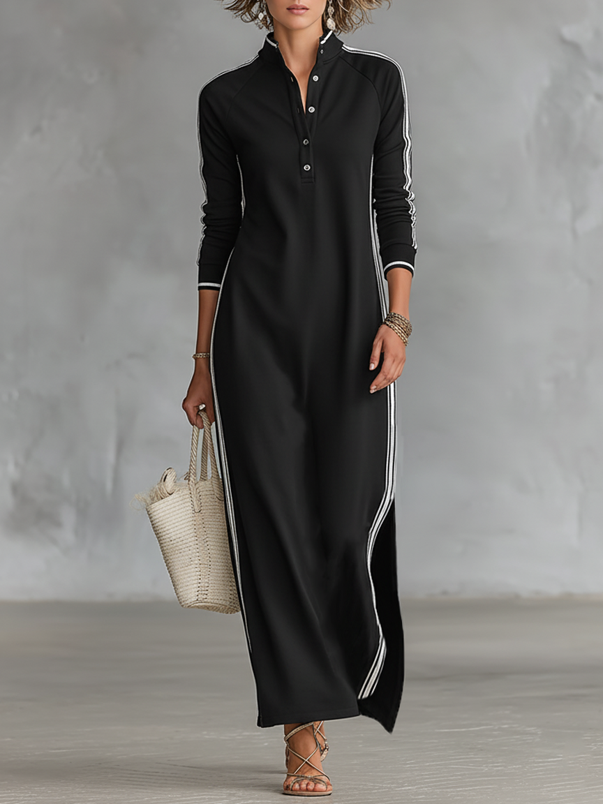 Sheri  - Minimalist Long Sleeve Maxi Dress 