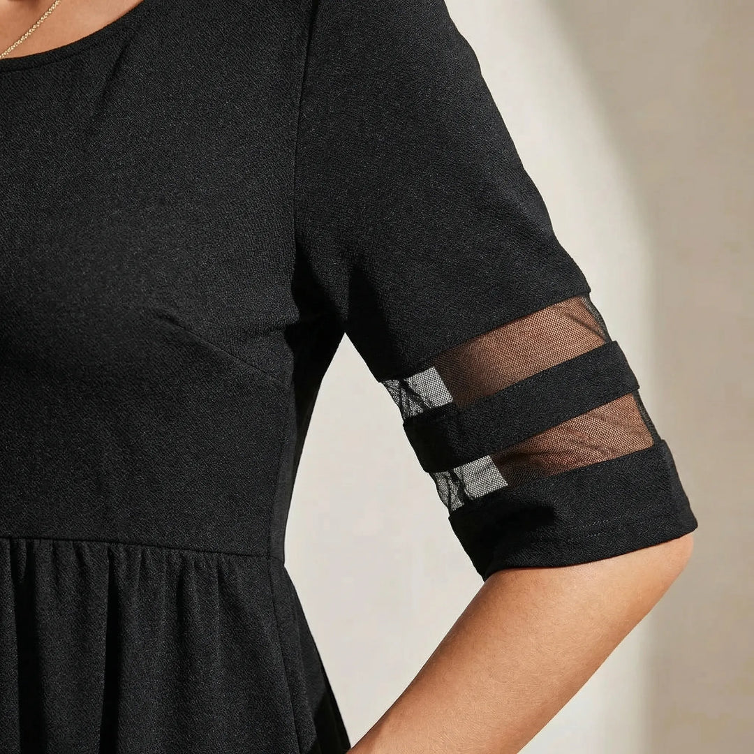 Sonja  - Relaxed Fit Sheer-Panel Maxi Dress