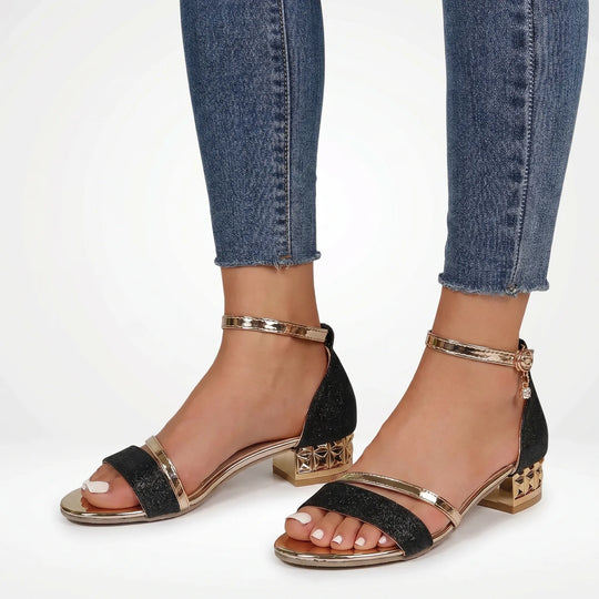 Sonya  - Ankle Strap Block Heel Sandal