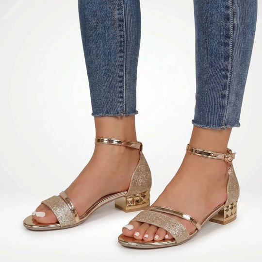 Sonya  - Ankle Strap Block Heel Sandal