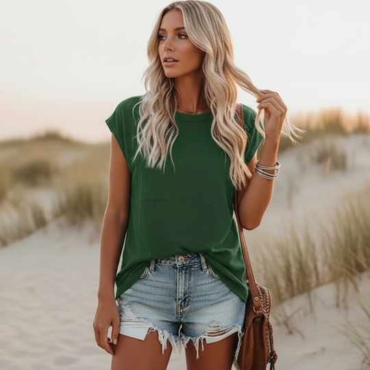 women cotton t-shirt in solid color for casual wear 10
