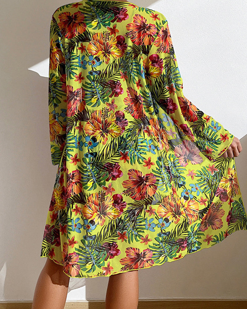 Stacey  - Three Piece Floral Bikini Set 