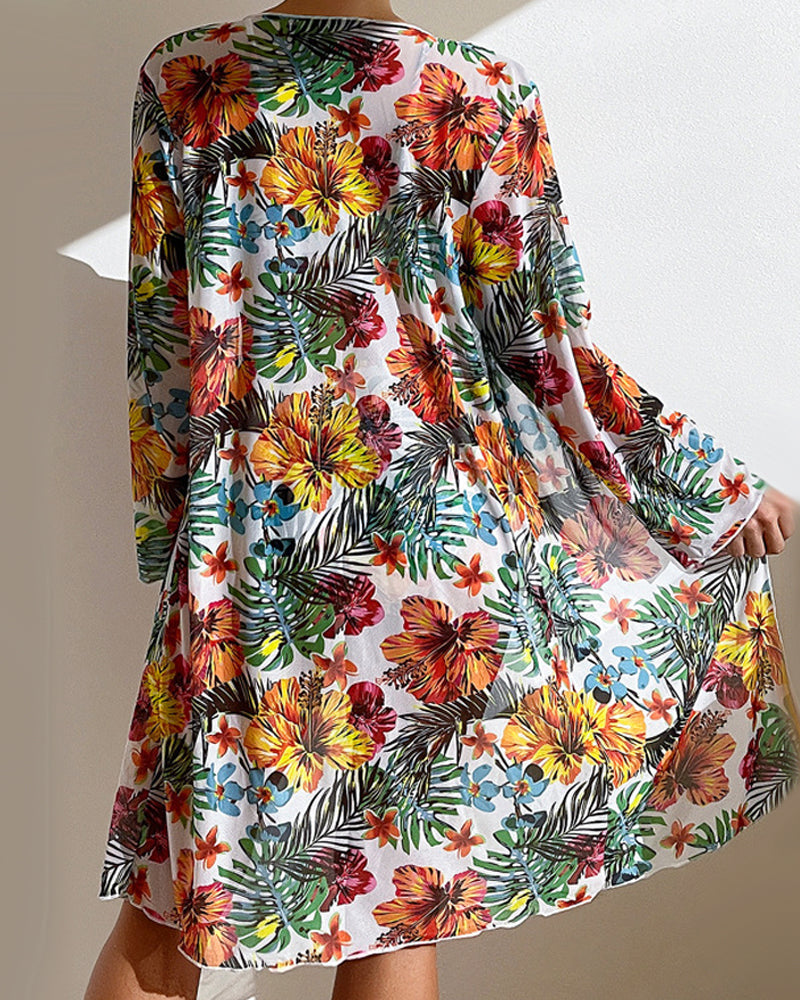Stacey  - Three Piece Floral Bikini Set 