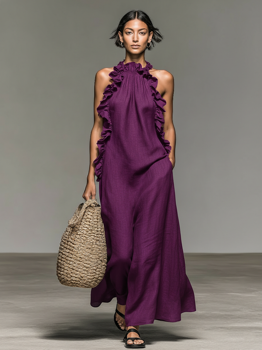 Sue  - Sleeveless Ruffle Maxi Dress 