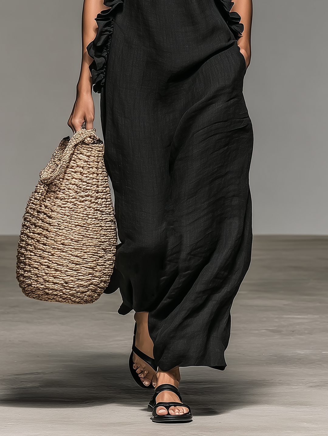 Sue  - Sleeveless Ruffle Maxi Dress 