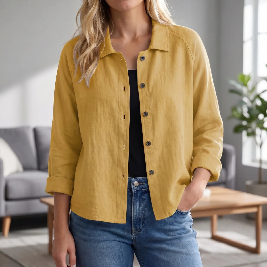 Tammy  - Relaxed Button-Front Collared Top